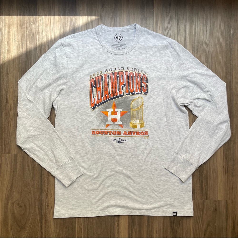 47 Brand Houston Astros Gray long sleeve Champions Shirt Size‎ Large
